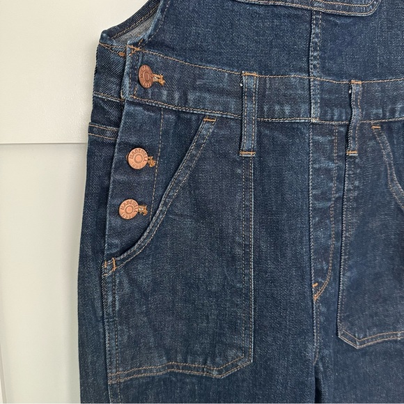 Madewell Flea Market Flare Denim Overall in Dark Washed indigo Style E3383 XS - Picture 3 of 8